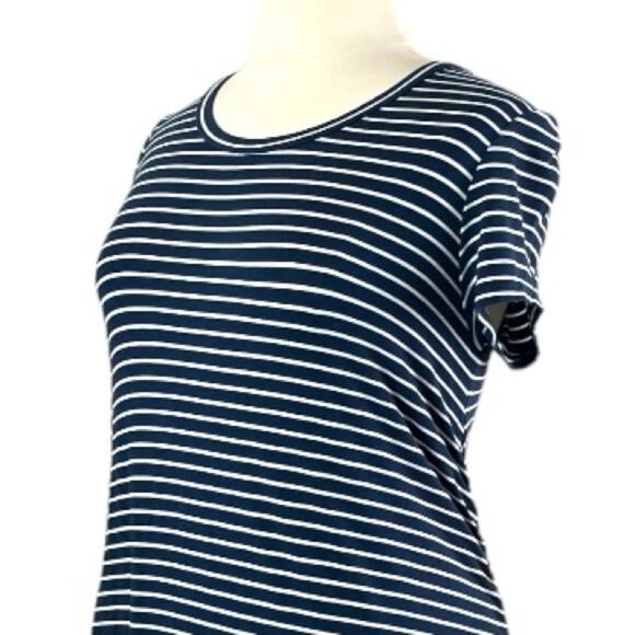 Time and Tru Maternity Dress Tee Shirt Midi Blue Stripe Women’s Size Large 12/14 - Picture 9 of 12